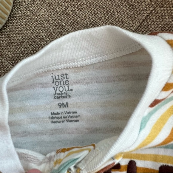 NWTCat And Jack Footed Pajamas Boys Little Brother Spell &  White Green Dinosaur - Picture 5 of 12